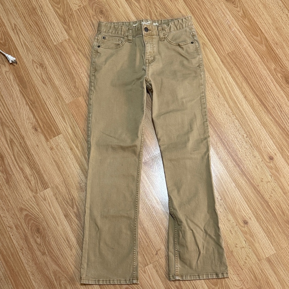 Boys Tan Straight-Leg Jeans